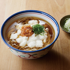 たたき長芋と梅肉の冷かけそば
