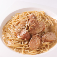 ソーセージペッパークリームパスタ