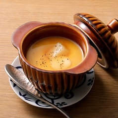 お出汁餅とモッツァレラチーズの茶碗蒸し