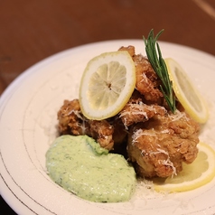 鶏もも肉のイタリアン唐揚げ バジルマヨソース