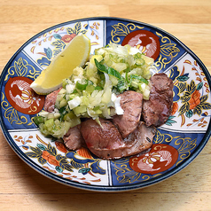 牛ハツのネギ塩炭火焼