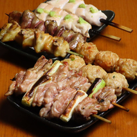 絶品健味鶏×炭火焼鳥！その他、川俣軍鶏の逸品たち！