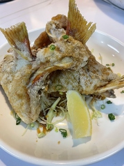 近海魚カマの揚げポン酢