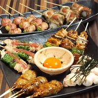 炭火焼鳥と肉巻き串の贅沢コース♪