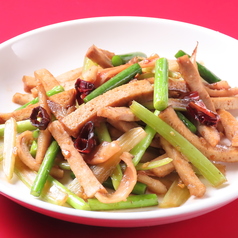 スルメイカと豚肉の農家風炒め