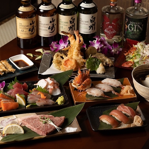 県内でも流通量が少なく希少な石垣牛やあぐー豚まで、沖縄の山海の幸を丸ごと楽しめる