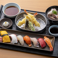 ランチの定番！にぎり寿司・天ぷら定食