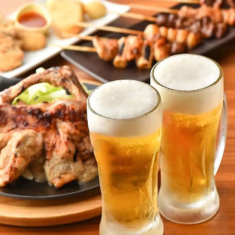 美味しい鶏料理を楽しむなら《鳥メロ》へ♪生ビール199円（税込218円）～！