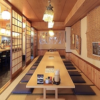 お座敷は25名様でゆったりご利用可能。