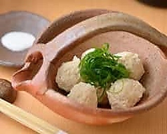 地鶏のつくね~酵素塩とポン酢で~