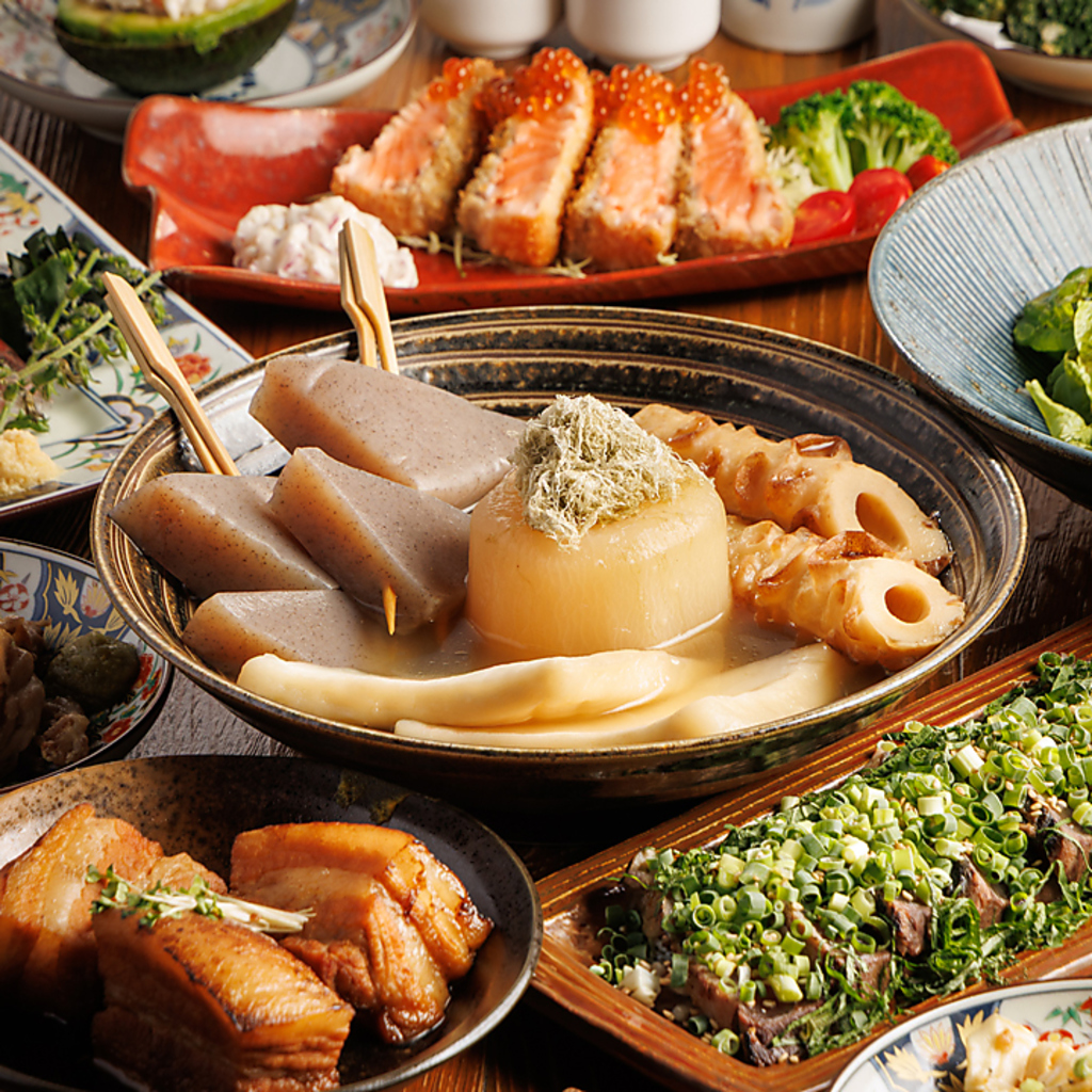 新横浜 個室 居酒屋 おでん 鮮魚 海鮮 創作料理 飲み放題 宴会 女子会 デート 誕生日 喫煙可 