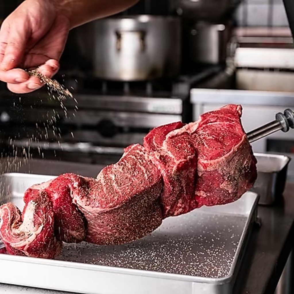 お肉の部位ごとに多彩な味付け。牛肉はシンプルに岩塩のみ。