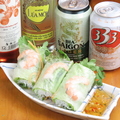 料理メニュー写真&nbsp;ゆでエビビーフン生春巻き