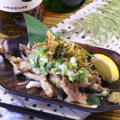 ネギ塩鶏せせりの炭火焼き