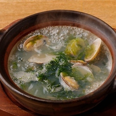 青さ海苔と浅利の酒蒸し