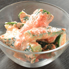 広島菜とゆず大根の漬物/えいひれ炙り/明太きゅうり