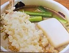 エビ天、餅入り、カレー南そば