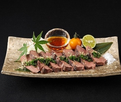 糸島豚ハツ胡麻塩油