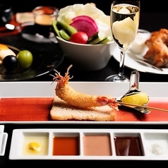【ランチコース】活〆車海老付き・A５ランク和牛フィレなどこだわりの食材を使用した串カツ10本コースの写真