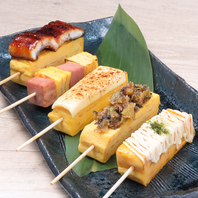 バリエーション豊富！ふんわり熱々な名物あつ玉串★