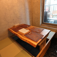 ゆったりとした掘りごたつのお席がございます♪