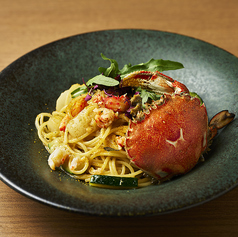 ヒラツメ 蟹ズッキーニ カラスミ