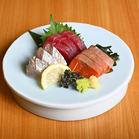 料理☆お刺身盛合せ鮮度にこだわり旬のお魚でご用意。