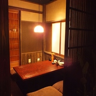 個室で美味しい海鮮や炭火で焼いた串焼が楽しめます♪