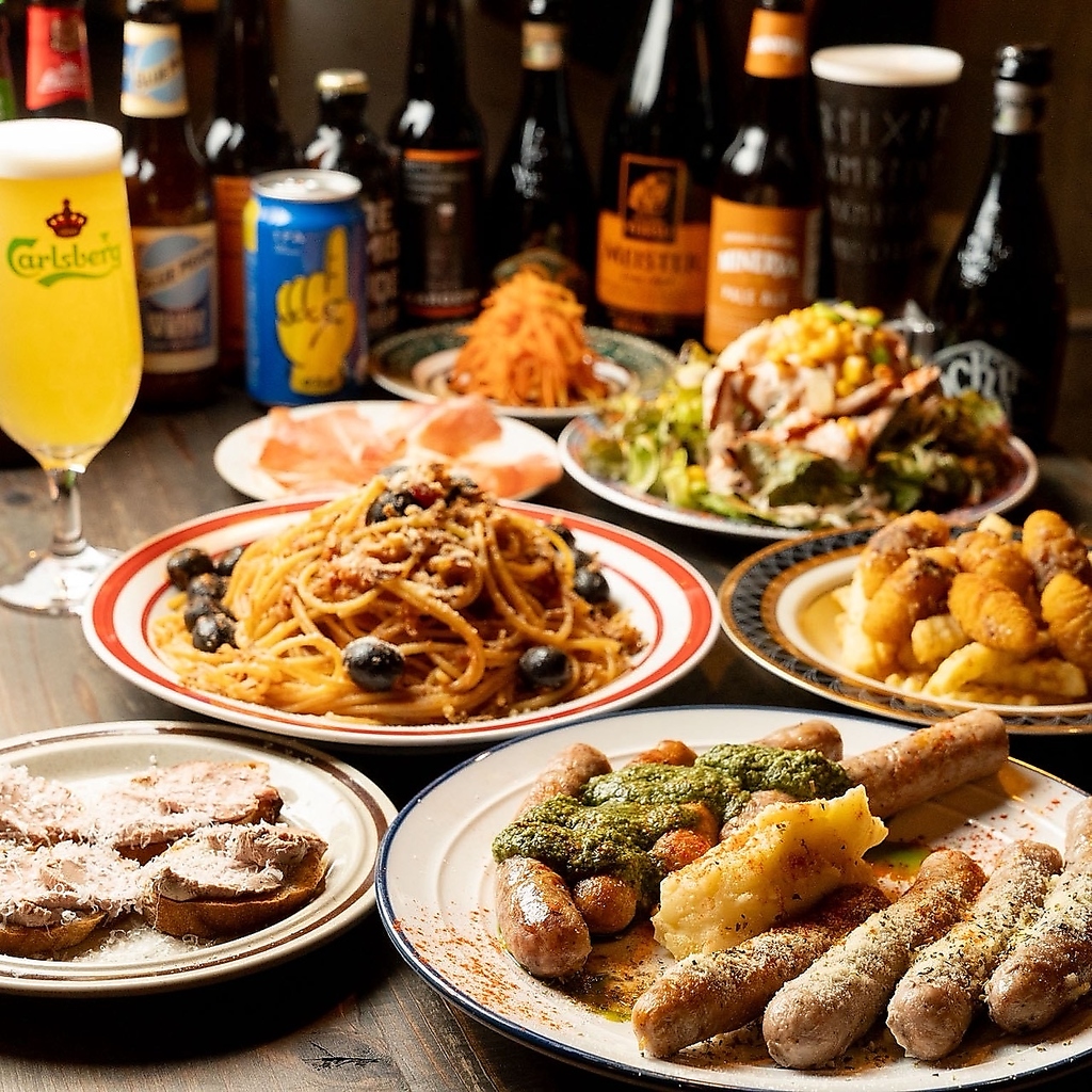 自家製ソーセージ付き飲み放題コース各種取り揃えております♪