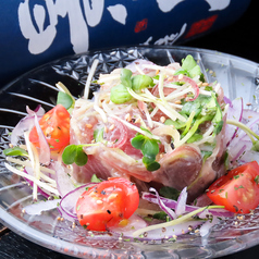 炭焼き鰹の味噌パッチョ
