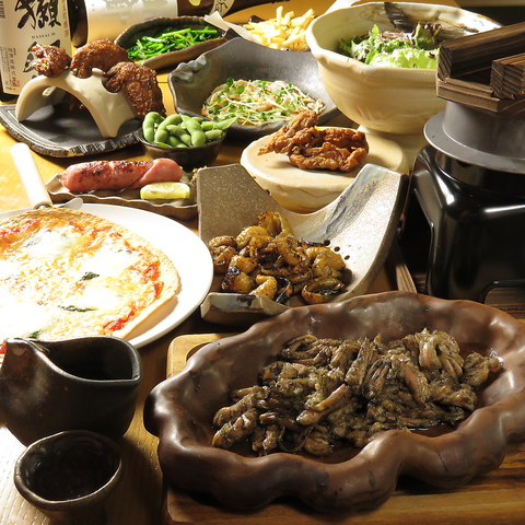 居炉鶏鳥の料理