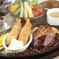 海老フライ&ハンバーグ