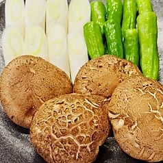 ［野菜焼き］野菜3種（シイタケ、長ネギ、ししとう）