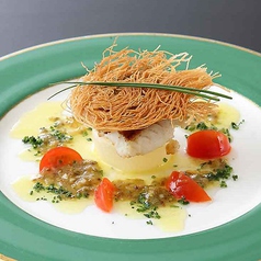 【真鱈のグリルと大根のコンフィー ラビゴットソース】