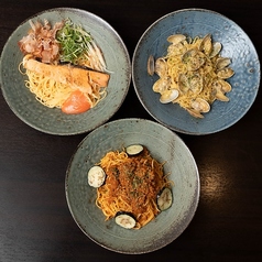 ≪人気の各種パスタメニュー≫あさりと生海苔の豆乳クリームパスタや鮭と明太子のパスタなど全3種♪の写真