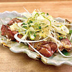 レバーのネギ塩まみれ