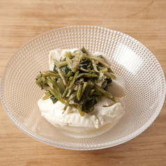 京都おぼろ豆腐と葉わさび醤油漬け