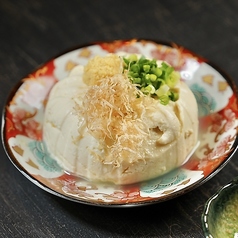 藻塩で食べるおぼろ豆腐