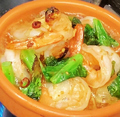 料理メニュー写真&nbsp;エビと季節野菜のアヒージョ（8尾入り）