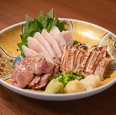 鶏刺し３種盛り