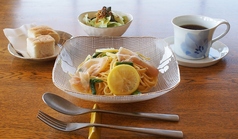 アスパラと生ハムの冷製レモンパスタ (サラダ・ドリンク付)