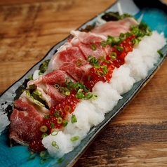 2 .牛とろ肉のいくらおろし