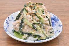 蒸し鶏と胡瓜の胡麻和え