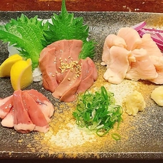 鶏の刺身三種盛り