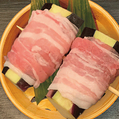 蒸籠串　セイロ串　肉巻きなすび
