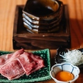 料理メニュー写真&nbsp;社長の牛すき卵黄かけ