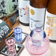厳選仕入の日本酒は“江戸切子”でお楽しみください♪
