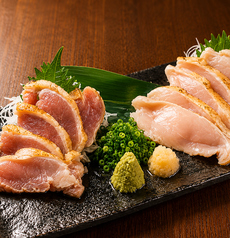 さつま知覧どり 刺身の二点盛り