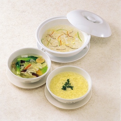 中華風コーンスープ、ザーサイ肉スープ