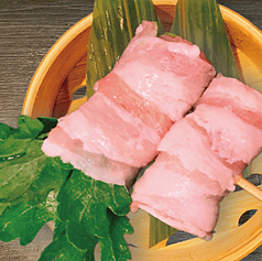 蒸籠串　セイロ串　肉巻き春菊